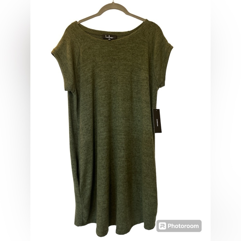 Lulus dress short sleeve  olive green XL‎ NWT
